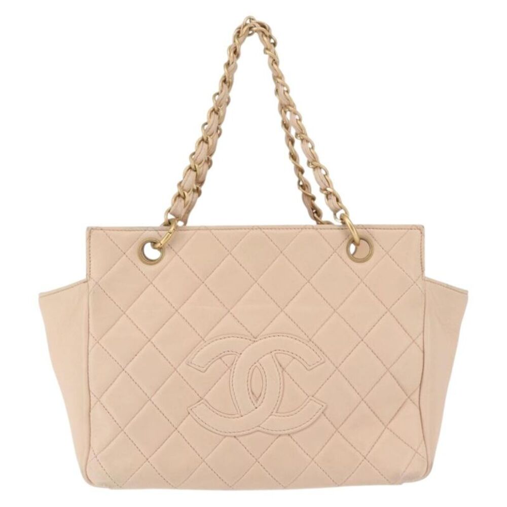 Chanel Petite Timeless Tote Quilted Calfskin Beige Leather Bag